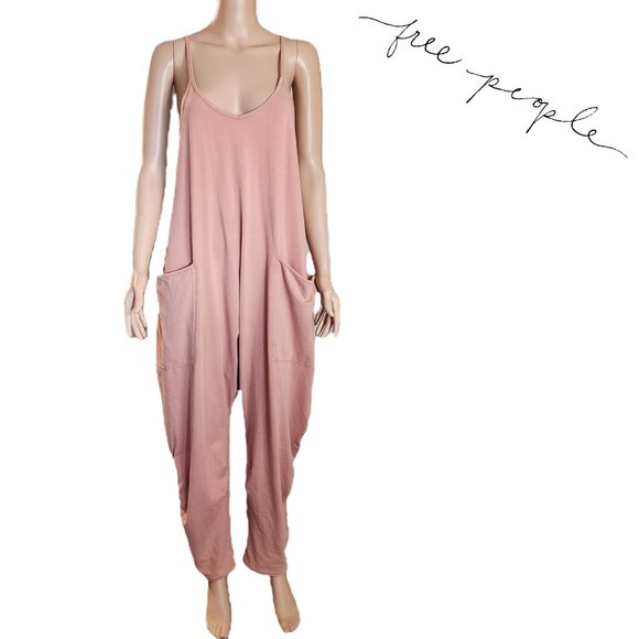 Free People Hot Shot Jumpsuit NWT Pink Small- Hole - Picture 1 of 16